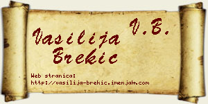 Vasilija Brekić vizit kartica
